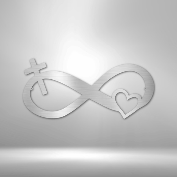 Scripture Sign God's Infinite Love 1 Chronicles 16:34 Steel Sign Laser Cut Powd